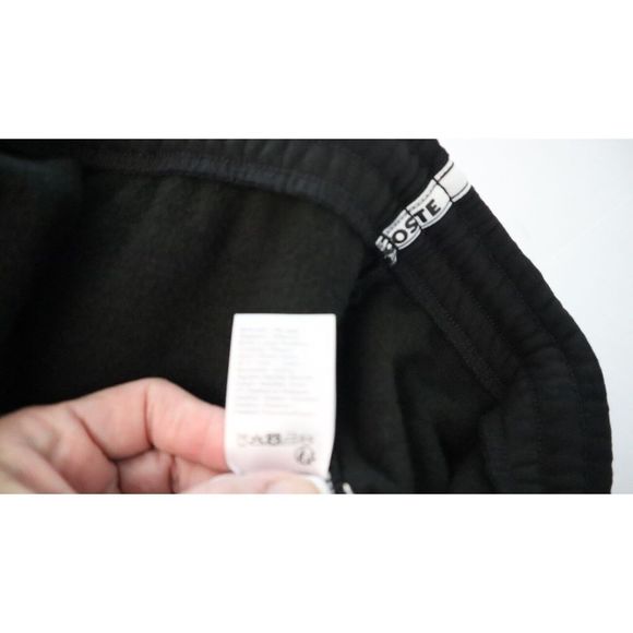 Lacoste XH120851 Men Sz 4XL Black Branded Bands Skinny Fleece Jogging Pants $120 - Picture 9 of 12